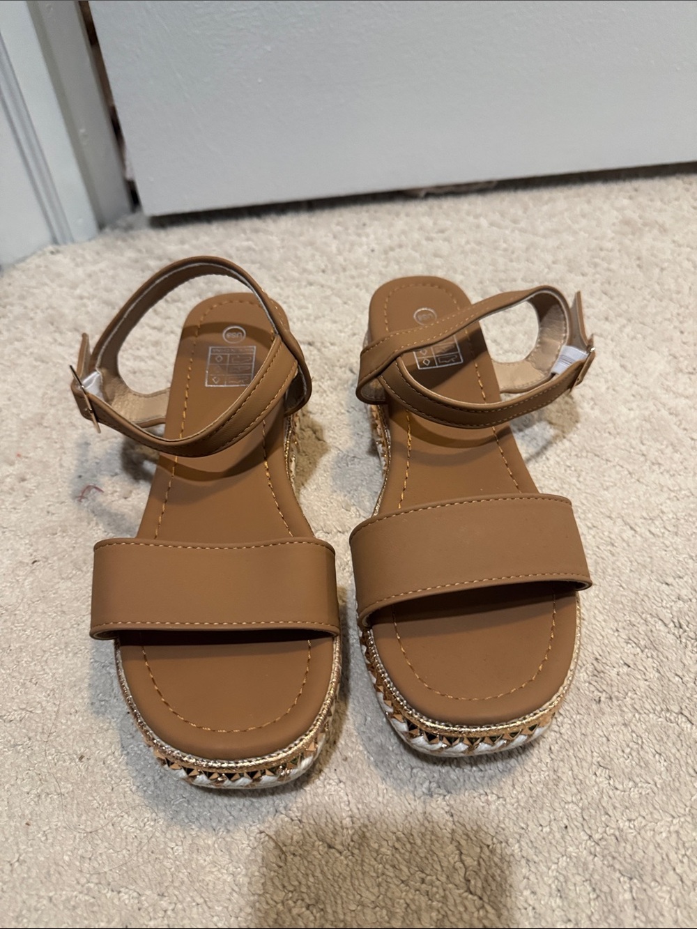 Women's Tan Ankle-Strap Sandals